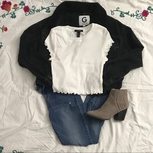 3/$15 White crop top